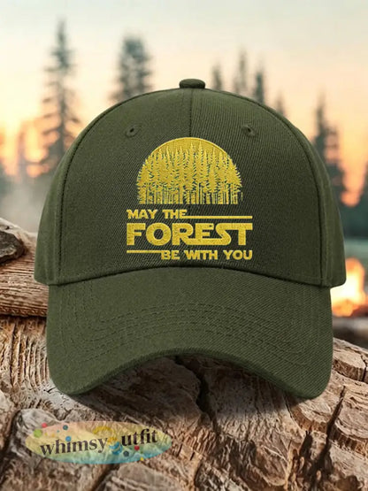 Uniseks resortmuts met de opdruk ’May The Forest Be With You’ - Groen Leger / ÉÉN