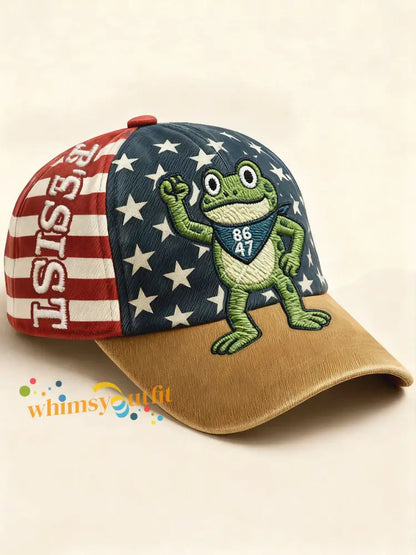 Unisex 8647 FDT Resist Frog Printed Hat As picture / ONE