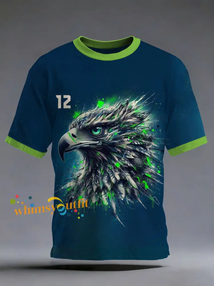 Unisex American Football T-Shirt Blue-Green / S