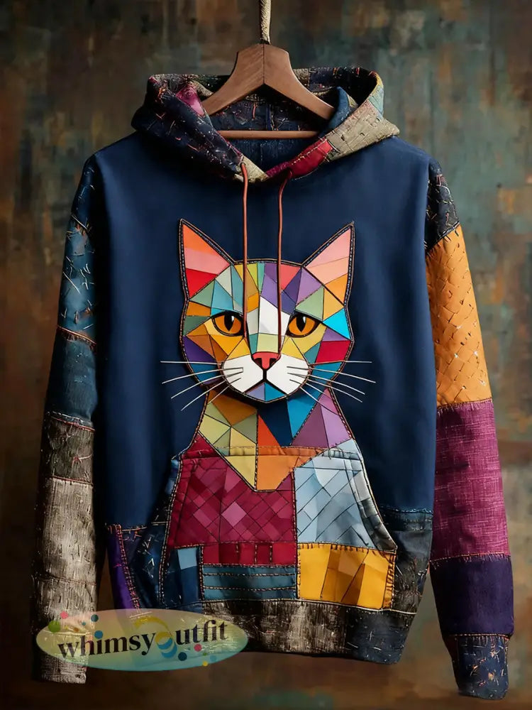 Unisex Animal Art Print Casual Vintage Hoodie - A / S