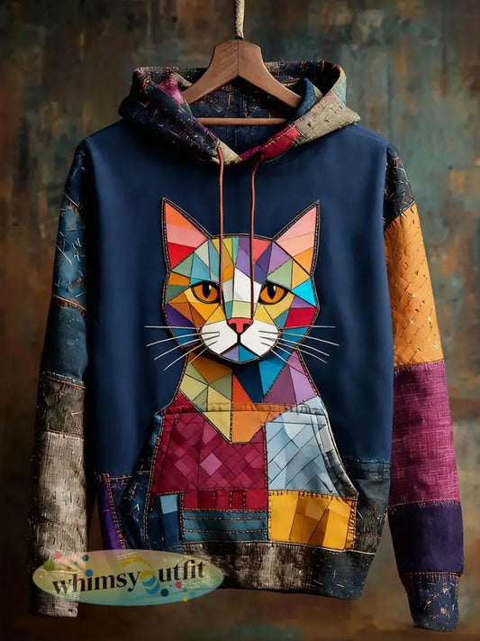 Unisex Animal Art Print Casual Vintage Hoodie - A / S