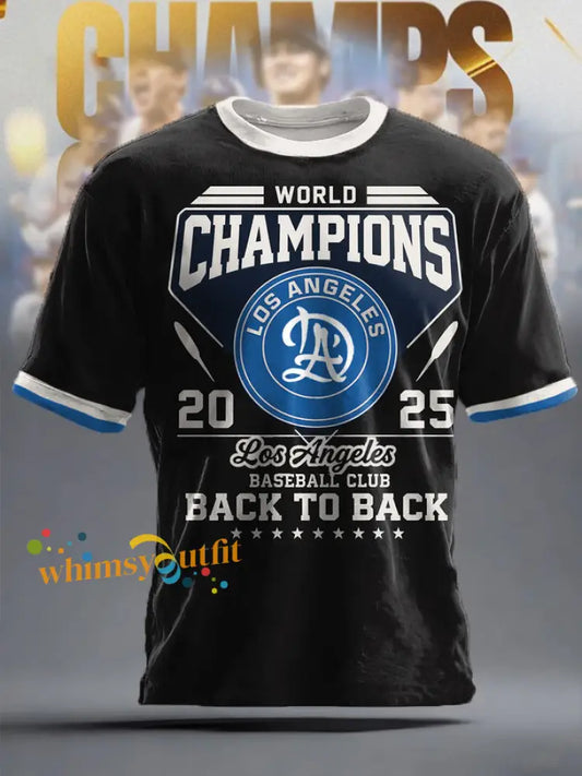 Unisex Baseball Lover Champion Printed T-shirt Black / S