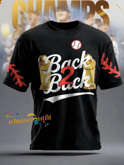 Unisex Baseball Lover Champion Printed T-shirt Black / S