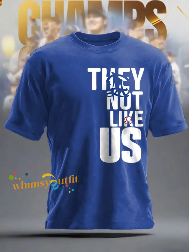 Unisex Baseball Lover Champion Printed T-shirt Royal Blue / S