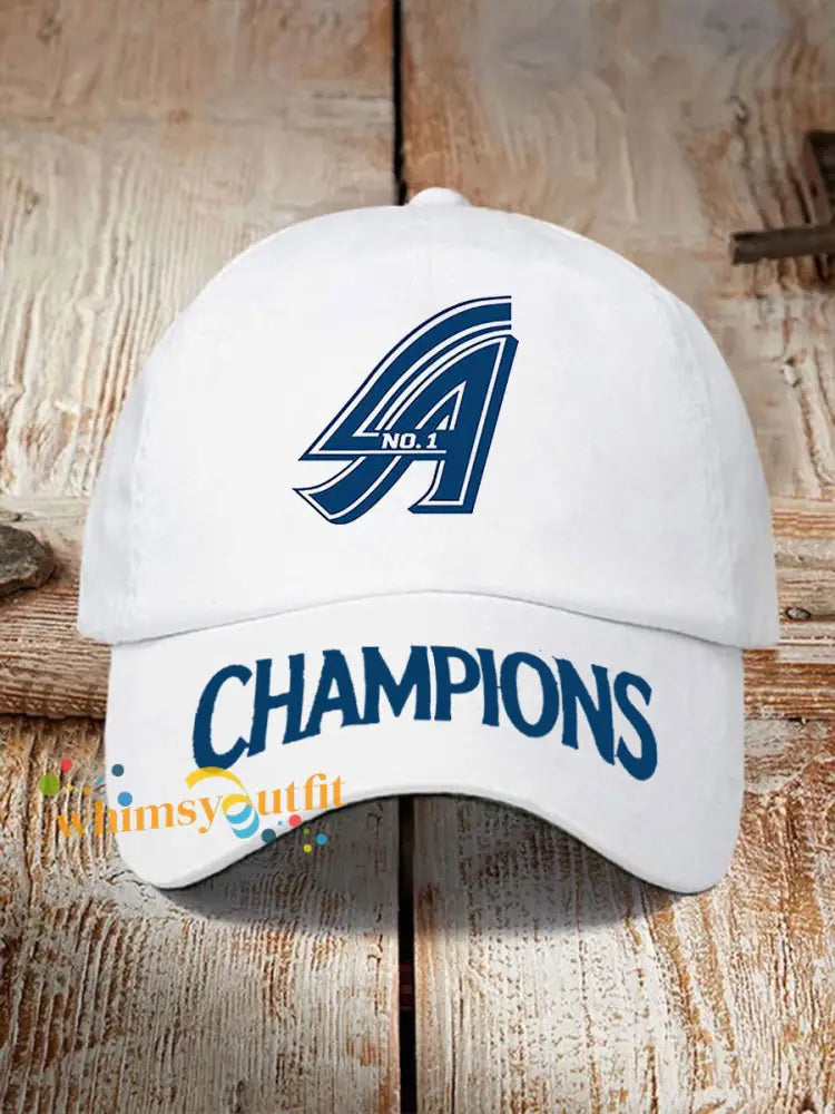 Unisex Baseball Print Hat White / ONE