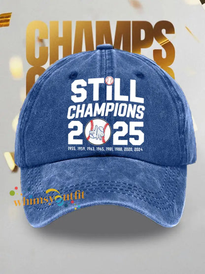 Unisex Baseball Still Champions 2025 Print Hat Blue / ONE