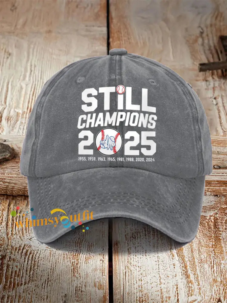Unisex Baseball Still Champions 2025 Print Hat Light Gray / ONE
