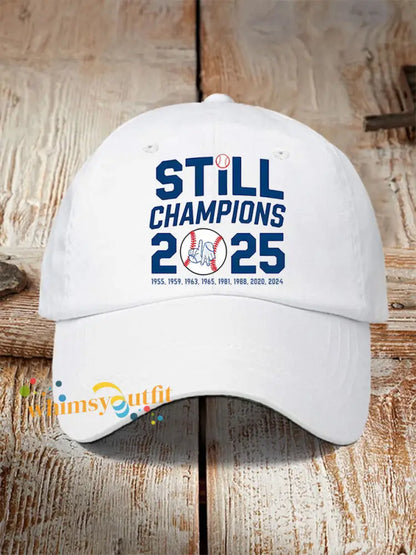 Unisex Baseball Still Champions 2025 Print Hat White / ONE