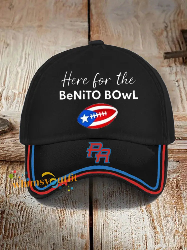 Unisex benito bowl Design Print Hat Black / ONE