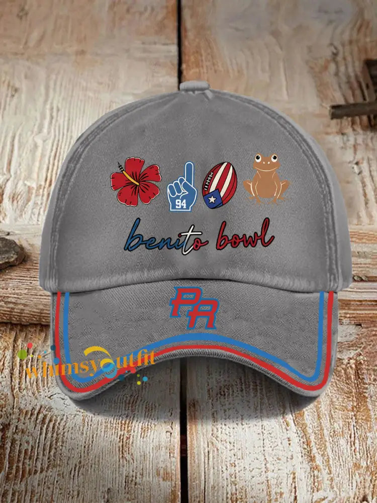 Unisex benito bowl Design Print Hat Gray / ONE