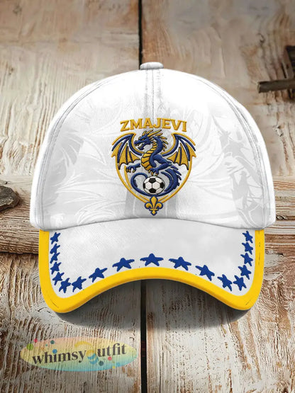 Unisex Bosnië ZMAJEVI Voetballiefhebbers Gedrukte hoed - Wit / ÉÉN