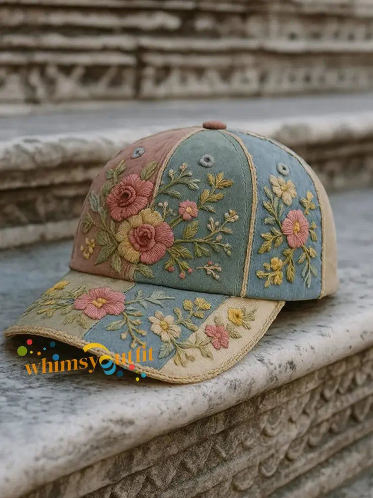 Unisex Breast Cancer Awareness Flowers Print Hat As picture / ONE