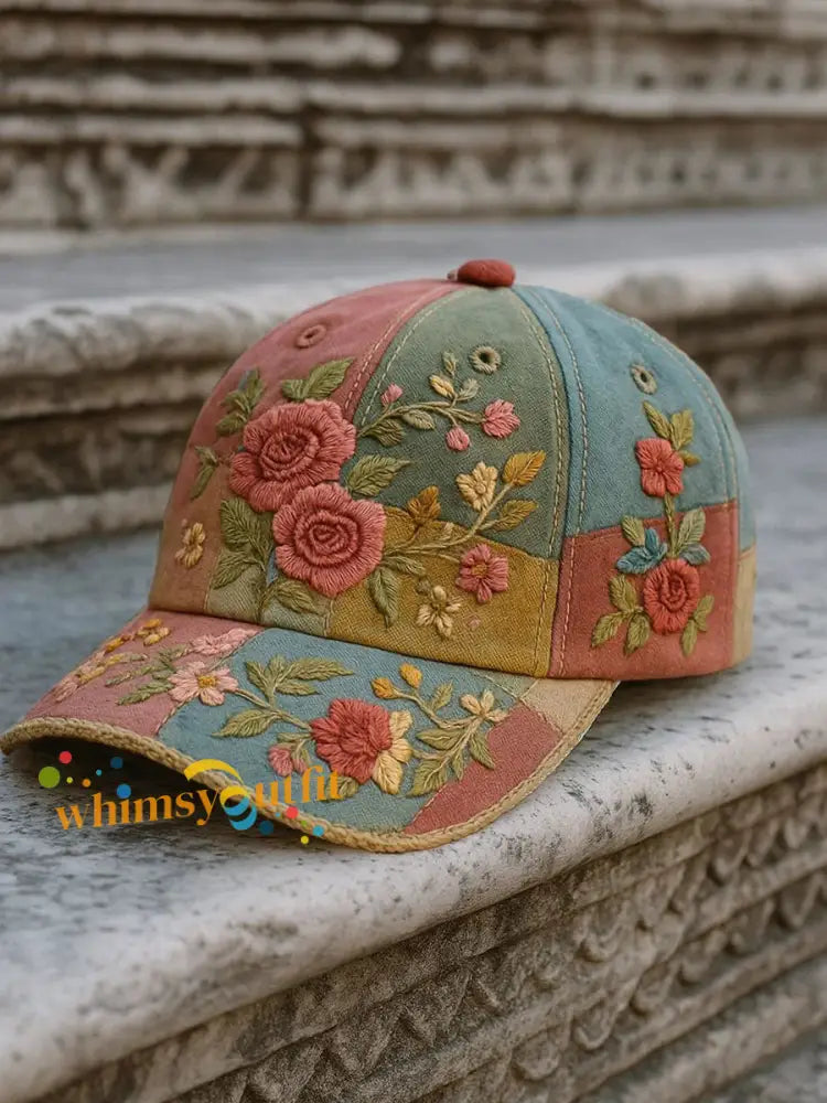 Unisex Breast Cancer Flowers Print Hat As picture / ONE