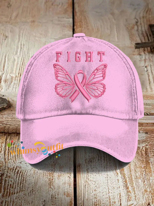 Unisex Breast Cancer Pink Print Hat As picture / JM