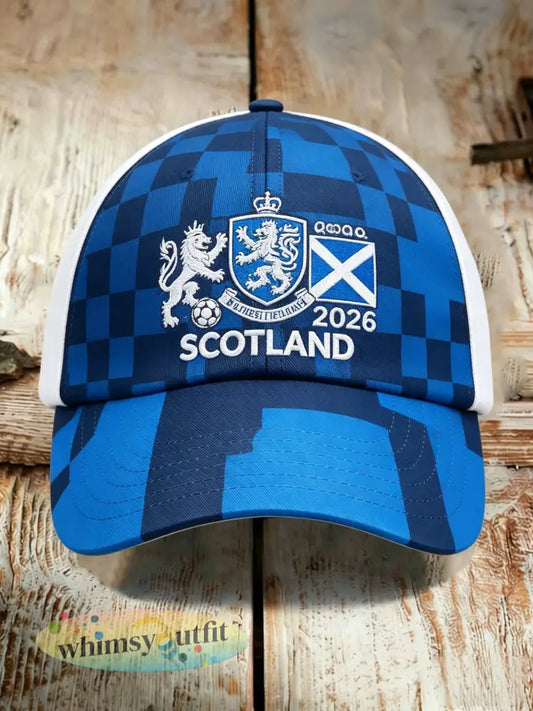 Unisex Britse Schotland voetballiefhebbers 2026 Gedrukte casual sportief gewassen hoed - Blauw / ÉÉN