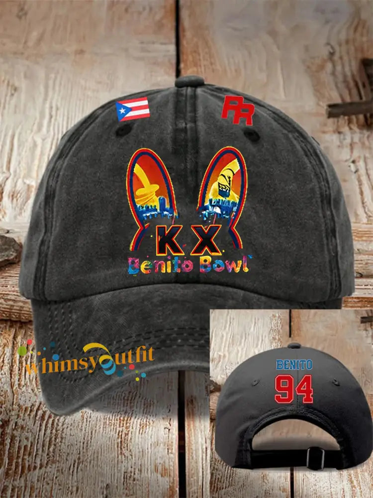 Unisex Bunny Football Music Lover Printed Hat Black / ONE