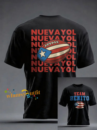 Unisex Bunny Football Music Lover Printed T-shirt Black / S