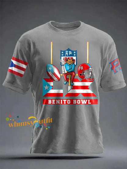 Unisex Bunny Football Music Lover Printed T-shirt Light Gray / S