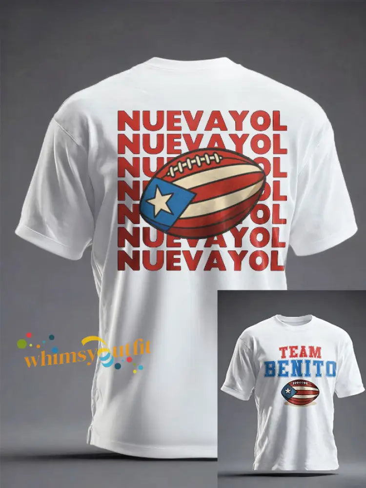 Unisex Bunny Football Music Lover Printed T-shirt White / S