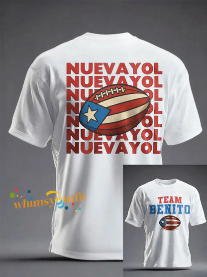 Unisex Bunny Football Music Lover Printed T-shirt White / S