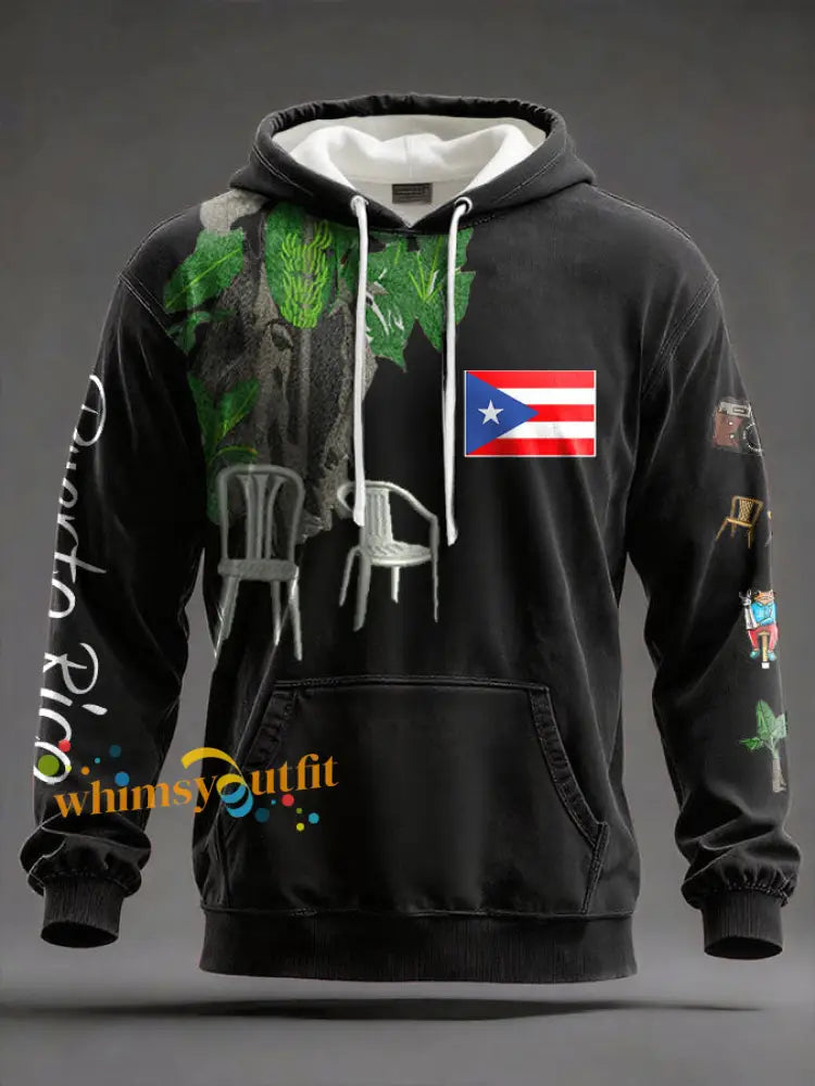 Unisex Bunny Music Lover Printed Hoodie Black / S