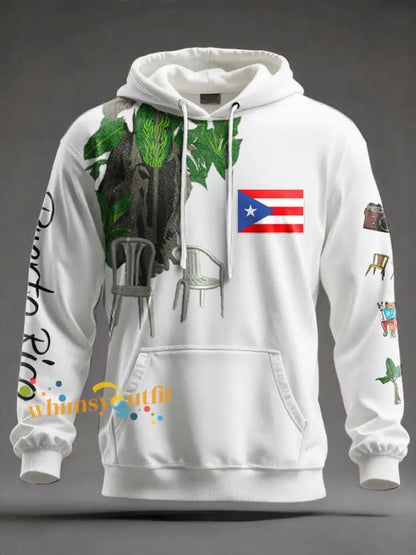 Unisex Bunny Music Lover Printed Hoodie White / S