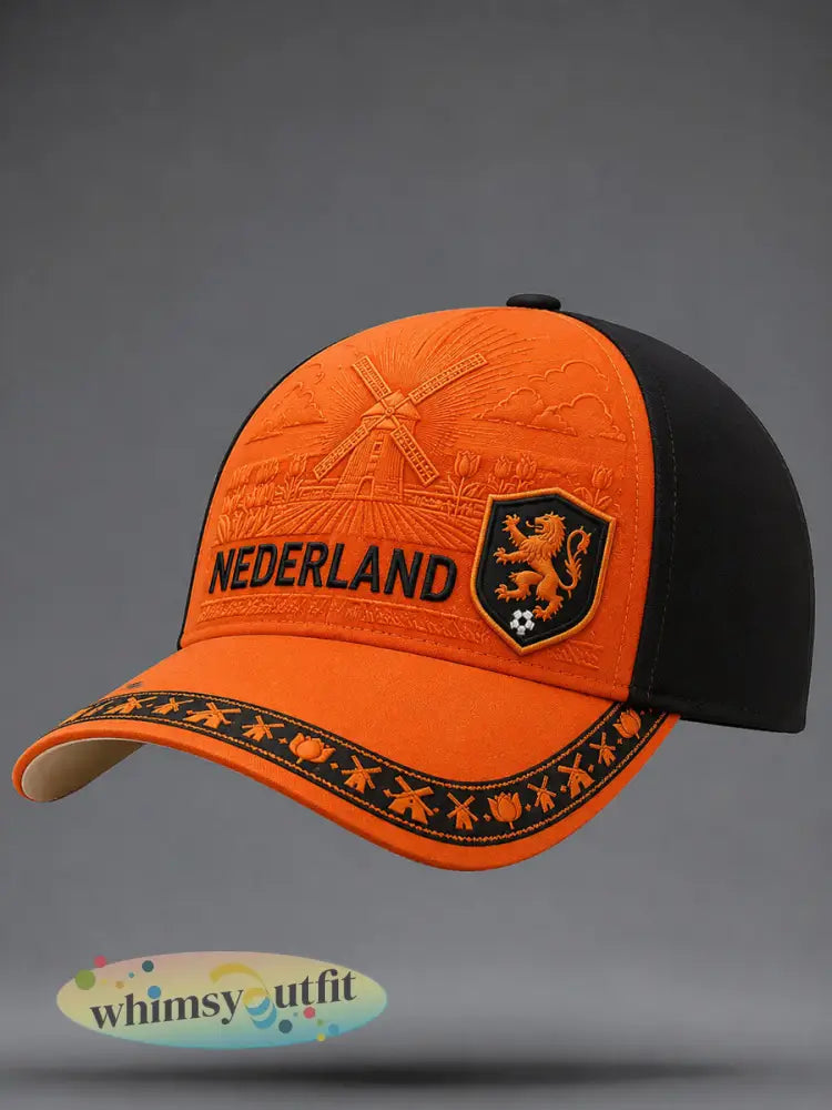 Unisex cadeau voor voetbalfans print casual hoed - Sinaasappel / ÉÉN