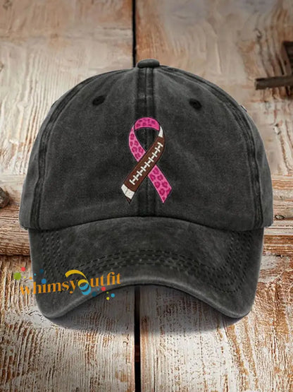 Unisex Football combines with breast cancer Design Print Hat Black / ONE