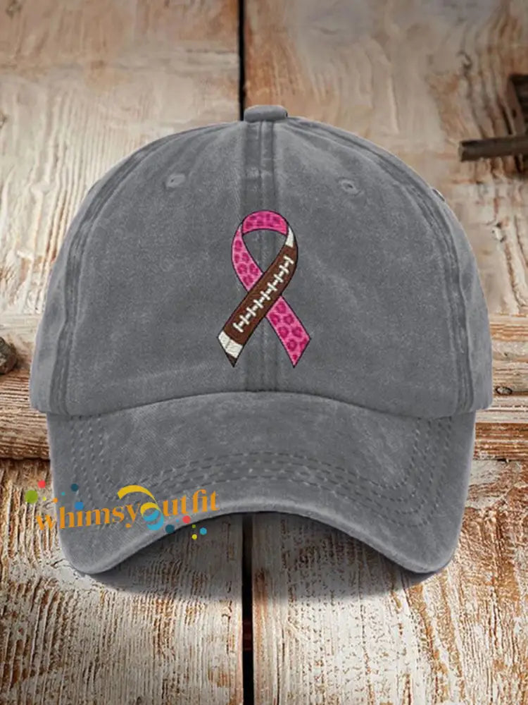 Unisex Football combines with breast cancer Design Print Hat Gray / ONE