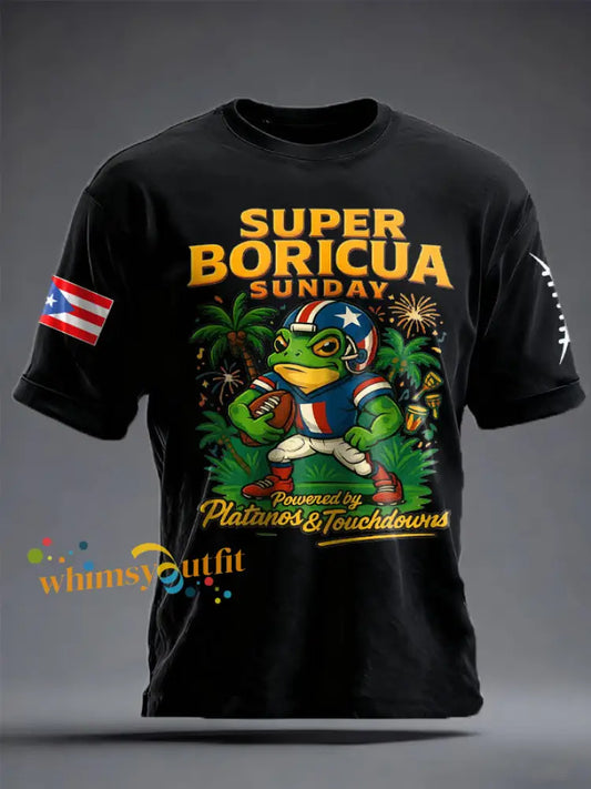 Unisex Funny Bunny Football Music Lover Printed T-shirt Black / S