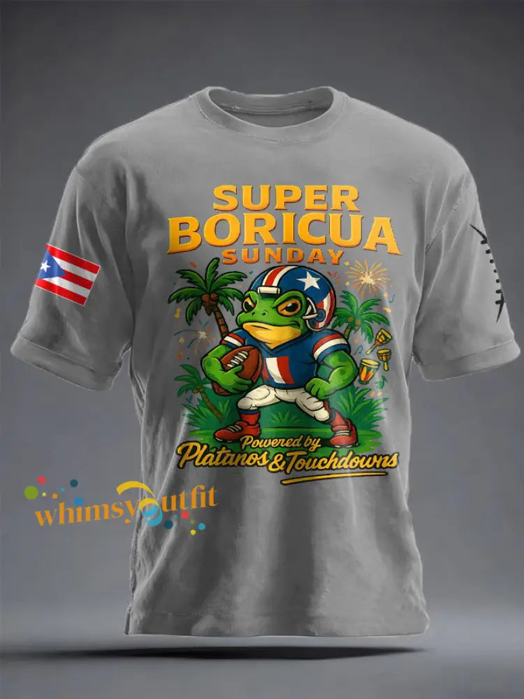 Unisex Funny Bunny Football Music Lover Printed T-shirt Light Gray / S