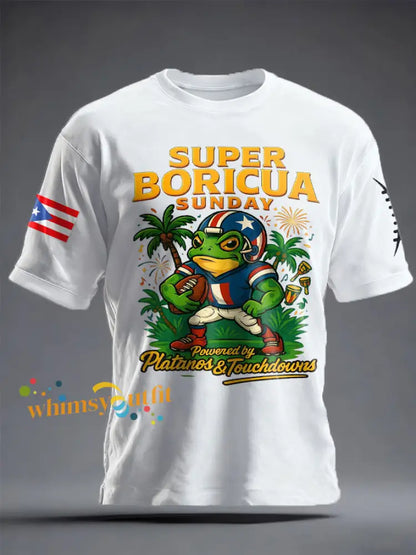 Unisex Funny Bunny Football Music Lover Printed T-shirt White / S