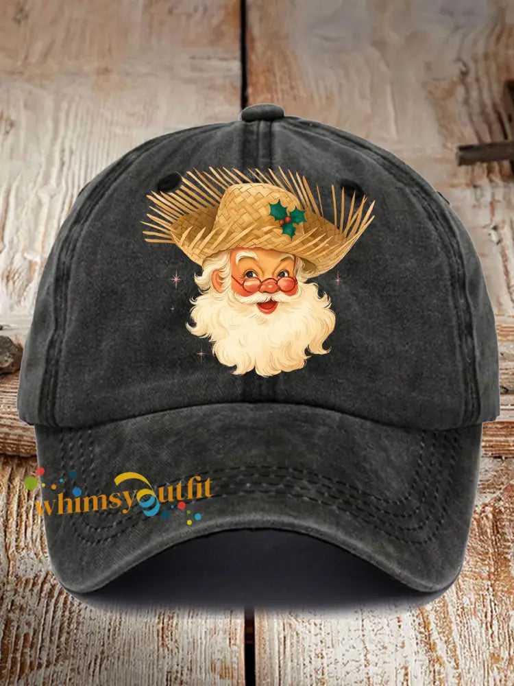 Unisex Funny Puerto Rico Christmas Printed Hats Black / ONE