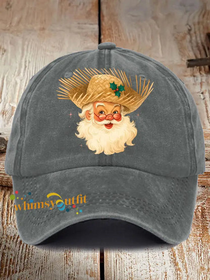 Unisex Funny Puerto Rico Christmas Printed Hats Light Gray / ONE