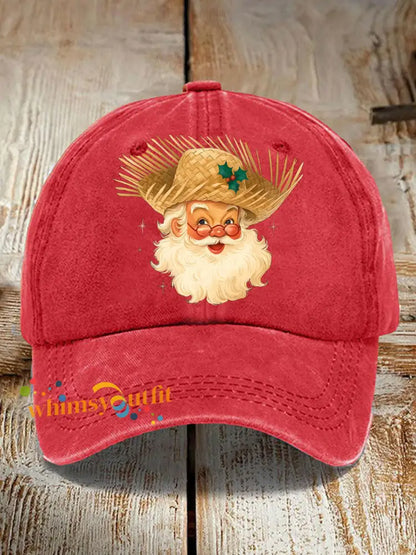 Unisex Funny Puerto Rico Christmas Printed Hats Red / ONE