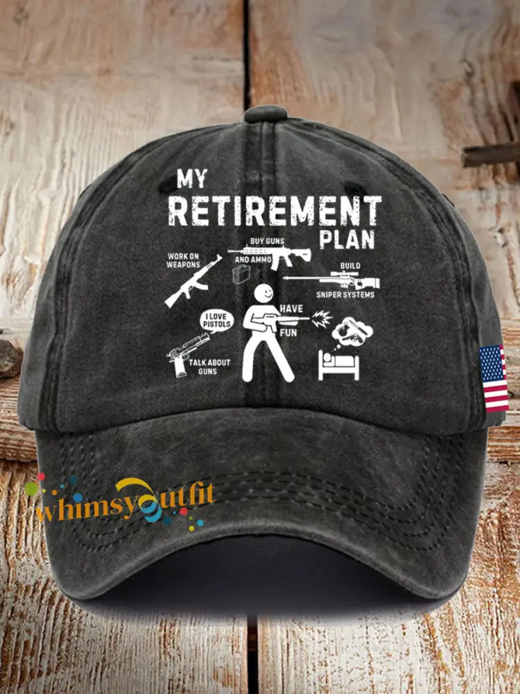 Unisex Funny Veteran Retirement Printed Hat Black / ONE