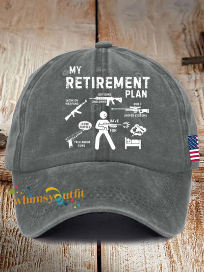 Unisex Funny Veteran Retirement Printed Hat Light Gray / ONE