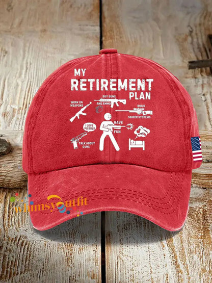 Unisex Funny Veteran Retirement Printed Hat Red / ONE