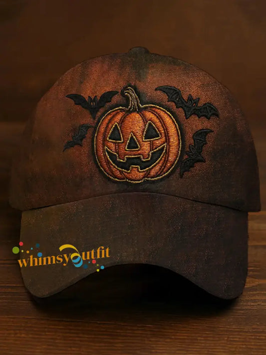 Unisex Halloween Pumpkin Print Hat Pumpkin Orange / JM