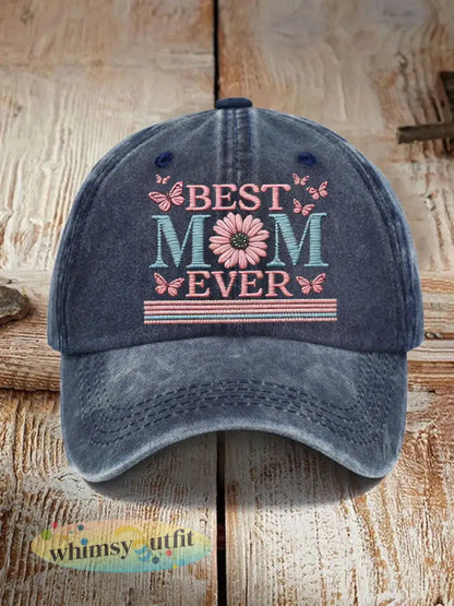 Unisex Happy Moederdag Print Hoed - Marineblauw / ÉÉN