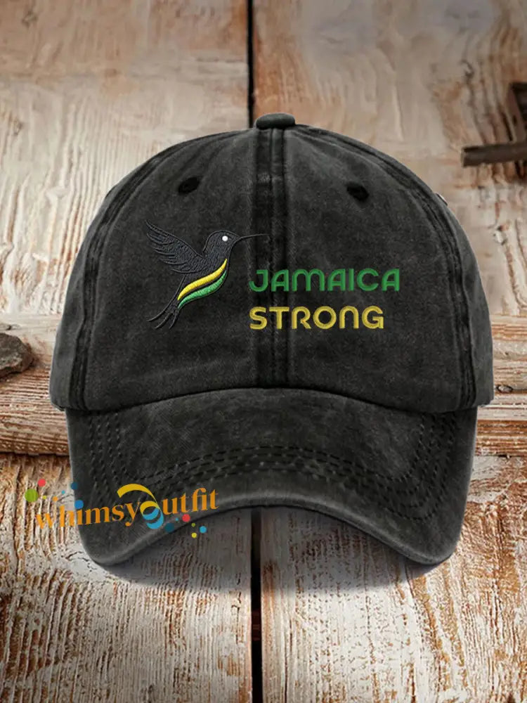 Unisex Hurricane Melissa Jamaica Strong Hat Black / ONE
