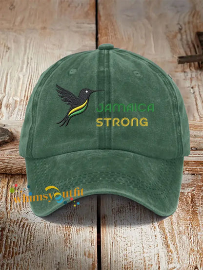 Unisex Hurricane Melissa Jamaica Strong Hat Green / ONE