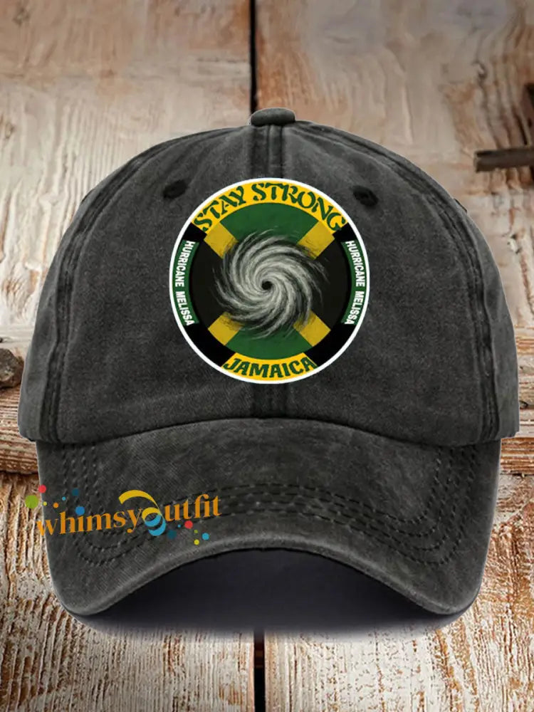 Unisex Hurricane Melissa Pray For Jamaica Print Hat Black / ONE