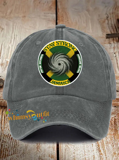 Unisex Hurricane Melissa Pray For Jamaica Print Hat Light Gray / ONE