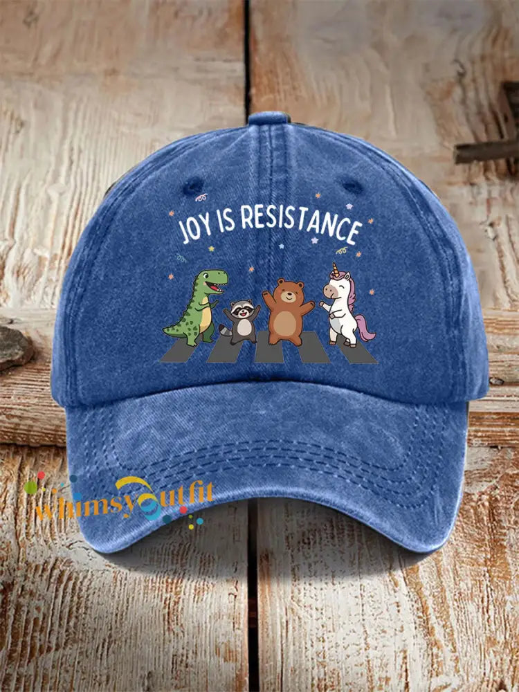 Unisex Joy Is Resistance Anti Fascism Hat Blue / ONE