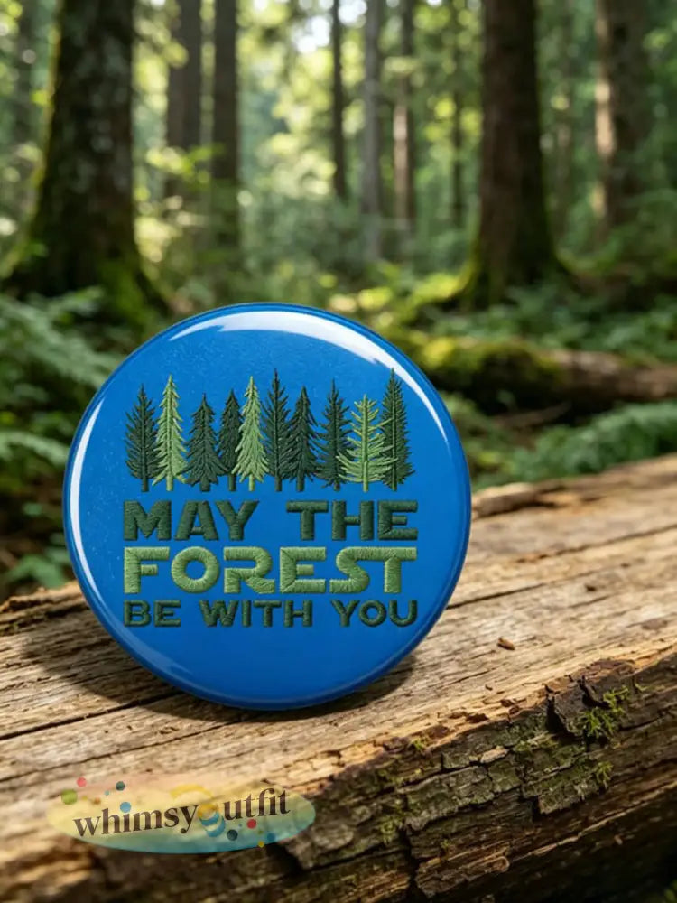 Unisex May The Forest Be With You Print Broche - Blauw / ÉÉN