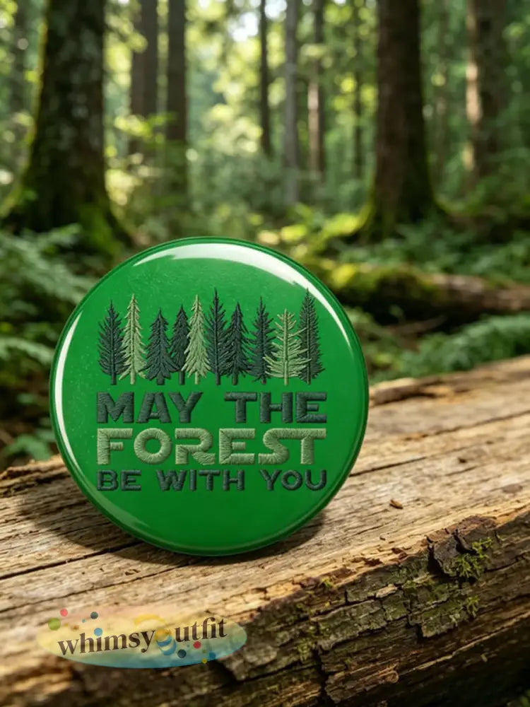 Unisex May The Forest Be With You Print Broche - Groen / ÉÉN