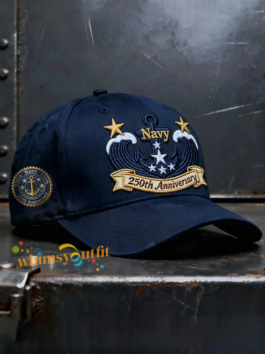 Unisex Navy 250th Anniversary Printed Hat As picture / ONE