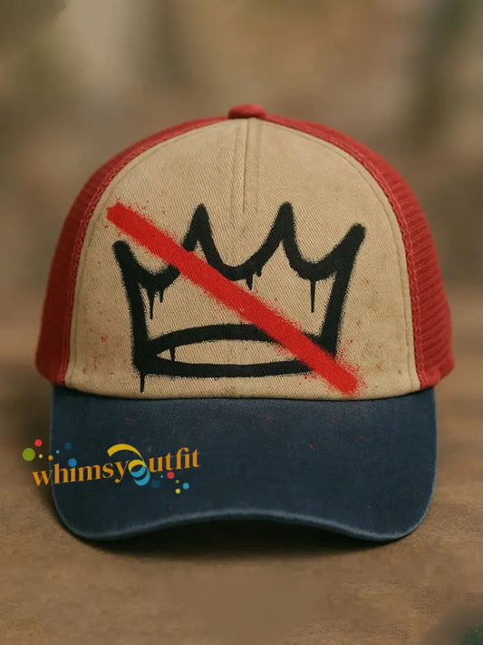 Unisex No Kings Print Hat As picture / ONE