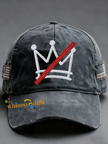 Unisex No Kings Print Hat Black / ONE